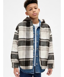 GAP（ギャップ）の「裏ボア フード付き フランネル シャケット (キッズ)（その他アウター・キッズ）」