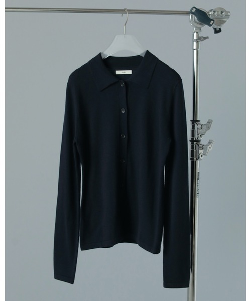 anuke(アンヌーク)の「Basic Knit Shirts(シャツ/ブラウス・レディース・ネイビー/ブラウン・FREE)」の9枚目の写真