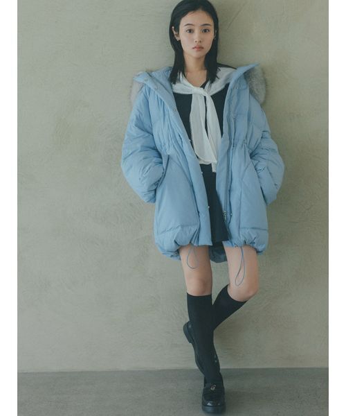 SNIDEL(スナイデル)の「Sustainableスカーフブラウスドッキングプルオーバー(ニット/セーター・レディース・グレー/アイボリー/ダークネイビー・F)」の14枚目の写真