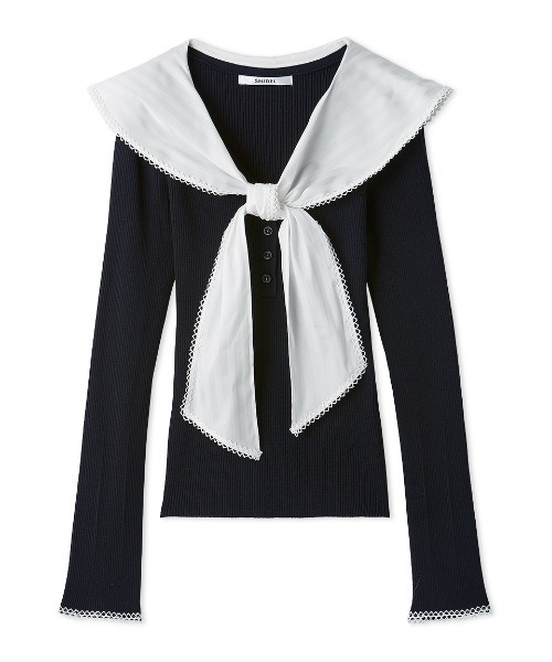 Sustainableスカーフブラウスドッキングプルオーバー Sustainableスカーフブラウスドッキングプルオーバー（ニット/セーター