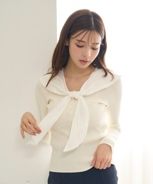 SNIDEL | Sustainableスカーフブラウスドッキングプルオーバー(ニット/セーター)