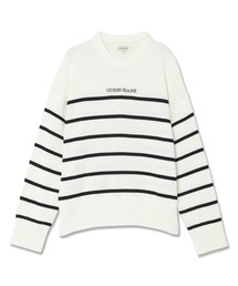 GUESS JEANS Long Sleeves Crew Neck Striped Sweater ニットトップス