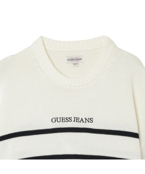 GUESS JEANS（ゲスジーンズ）の「GUESS JEANS Long Sleeves Crew Neck Striped Sweater ニットトップス（ニット/セーター・レディース・ネイビー×ホワイト/ホワイト×ネイビー・X-SMALL/LARGE/MEDIUM/SMALL）」の15枚目の写真