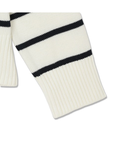 GUESS JEANS（ゲスジーンズ）の「GUESS JEANS Long Sleeves Crew Neck Striped Sweater ニットトップス（ニット/セーター・レディース・ネイビー×ホワイト/ホワイト×ネイビー・X-SMALL/LARGE/MEDIUM/SMALL）」の16枚目の写真