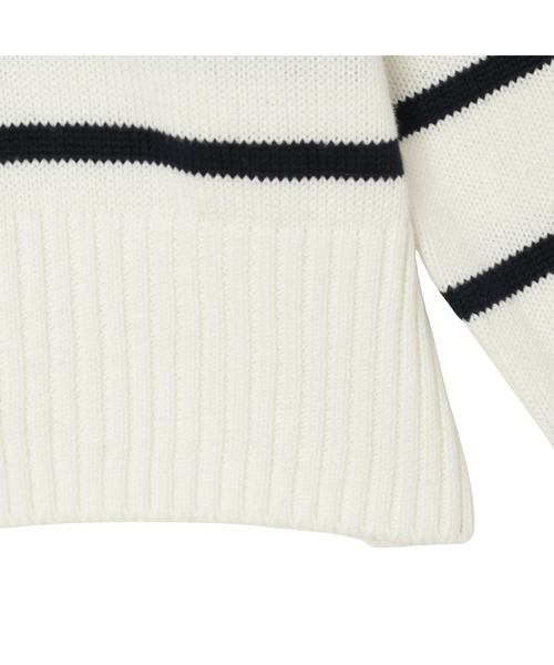 GUESS JEANS（ゲスジーンズ）の「GUESS JEANS Long Sleeves Crew Neck Striped Sweater ニットトップス（ニット/セーター・レディース・ネイビー×ホワイト/ホワイト×ネイビー・X-SMALL/LARGE/MEDIUM/SMALL）」の17枚目の写真