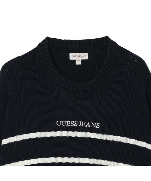GUESS JEANS（ゲスジーンズ）の「GUESS JEANS Long Sleeves Crew Neck Striped Sweater ニットトップス（ニット/セーター・レディース・ネイビー×ホワイト/ホワイト×ネイビー・X-SMALL/LARGE/MEDIUM/SMALL）」の9枚目の写真
