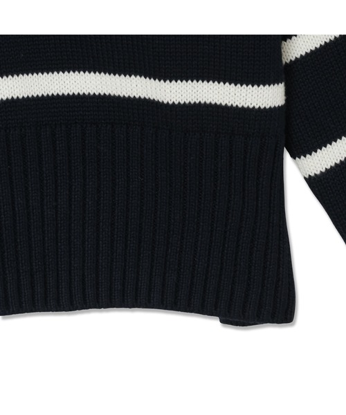 GUESS JEANS（ゲスジーンズ）の「GUESS JEANS Long Sleeves Crew Neck Striped Sweater ニットトップス（ニット/セーター・レディース・ネイビー×ホワイト/ホワイト×ネイビー・X-SMALL/LARGE/MEDIUM/SMALL）」の11枚目の写真