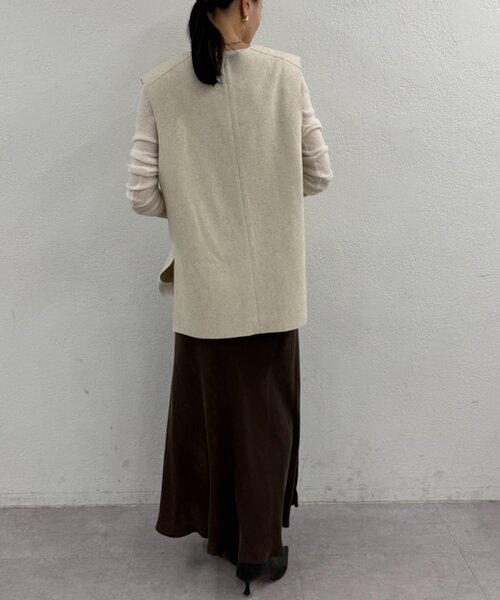 LOUNGEDRESS（ラウンジドレス）の「ウールジレ（ベスト・レディース・アイボリー/ブラック/モカ・FREE）」の7枚目の写真