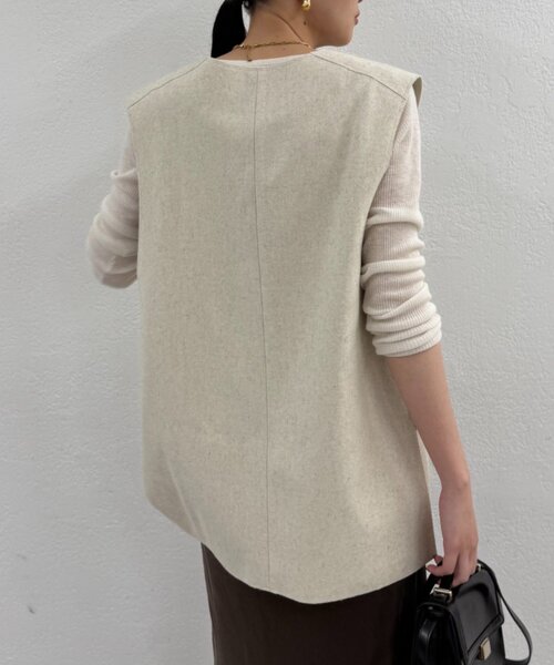 LOUNGEDRESS（ラウンジドレス）の「ウールジレ（ベスト・レディース・アイボリー/ブラック/モカ・FREE）」の12枚目の写真