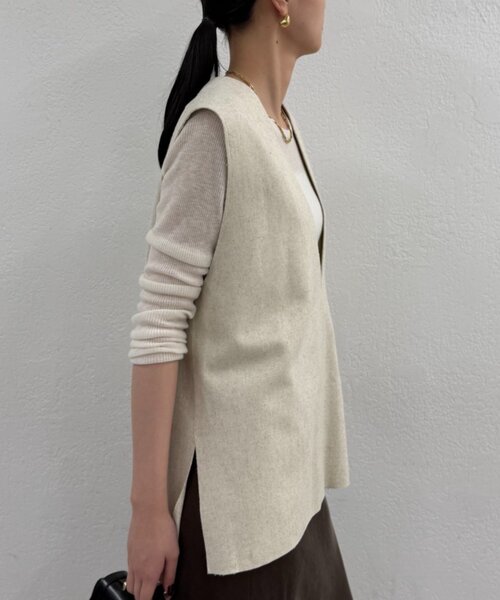 LOUNGEDRESS（ラウンジドレス）の「ウールジレ（ベスト・レディース・アイボリー/ブラック/モカ・FREE）」の13枚目の写真