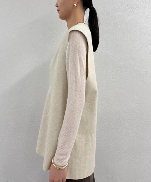 LOUNGEDRESS（ラウンジドレス）の「ウールジレ（ベスト・レディース・アイボリー/ブラック/モカ・FREE）」の16枚目の写真