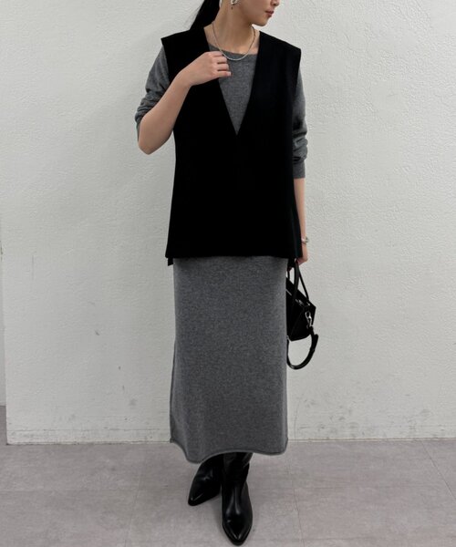 LOUNGEDRESS（ラウンジドレス）の「ウールジレ（ベスト・レディース・アイボリー/ブラック/モカ・FREE）」の19枚目の写真