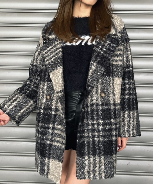 EGOIST（エゴイスト）の「チェック柄ミドル丈コート（その他アウター・レディース・ブラック/ブラウン・FREE）」の21枚目の写真