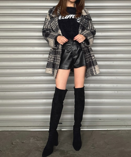 EGOIST（エゴイスト）の「チェック柄ミドル丈コート（その他アウター・レディース・ブラック/ブラウン・FREE）」の11枚目の写真