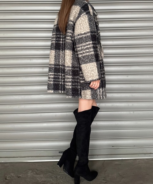 EGOIST（エゴイスト）の「チェック柄ミドル丈コート（その他アウター・レディース・ブラック/ブラウン・FREE）」の16枚目の写真