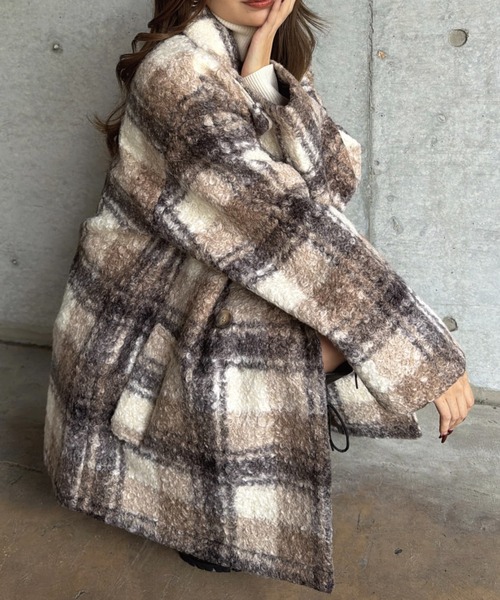 EGOIST（エゴイスト）の「チェック柄ミドル丈コート（その他アウター・レディース・ブラック/ブラウン・FREE）」の19枚目の写真