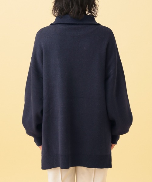 産前・産後対応】マタニティ／ハーフZIPロゴニットチュニック 601133