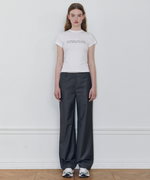 LADY VOLUME(レディーボリューム)の「ストレートパンツ (チャコール)(スラックス・レディース・その他・SMALL/MEDIUM)」の2枚目の写真