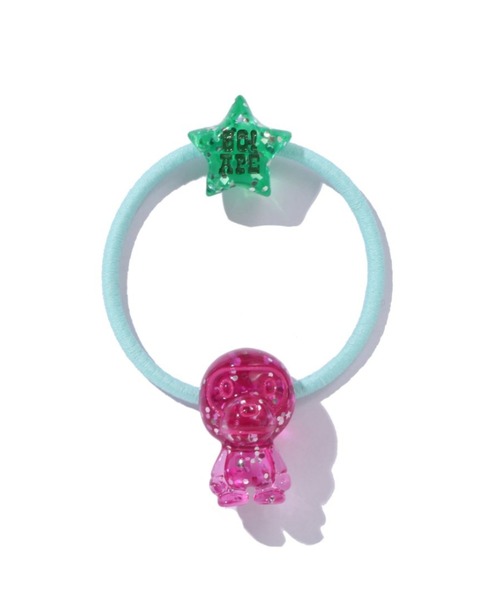 A BATHING APE（アベイシングエイプ）の「MILOGRAM SWEETS PATTERN HOODIE BABY MILO FUR DOLL KEY CHAIN（ヘアゴム・レディース・サックスブルー/ピンク/グリーン・FREE）」の3枚目の写真