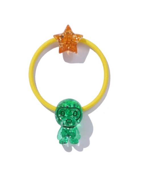 A BATHING APE（アベイシングエイプ）の「MILOGRAM SWEETS PATTERN HOODIE BABY MILO FUR DOLL KEY CHAIN（ヘアゴム・レディース・サックスブルー/ピンク/グリーン・FREE）」の2枚目の写真