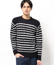 CIAOPANIC TYPY | ケーブルボーダー起毛ニットプルオーバー(ニット/セーター)