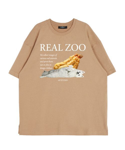 ASTRAL PROJECTION(アストラルプロジェクション)の「リアルジュ シュリンプ スピッツ ラウンドネック 15番手 綿 半袖Tシャツ_ベージュ(Tシャツ/カットソー・メンズ・その他・LARGE/MEDIUM/X-LARGE)」の2枚目の写真