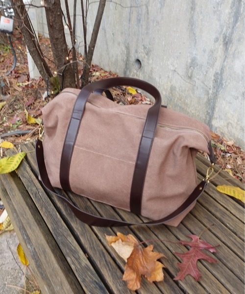 unnu（ユヌ）の「2WAYキャンバスラージレトロボストン（ボストンバッグ・レディース・ブラック/グレー/ブラウン・F）」の14枚目の写真