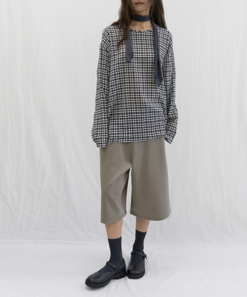 JULIAPEPE(ジュリアペペ)の「Long Sleeve Layered Check Top (Charcoal)(Tシャツ/カットソー・レディース・その他・FREE)」の2枚目の写真