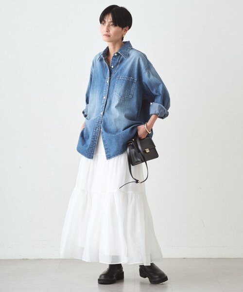 LOUNGEDRESS（ラウンジドレス）の「オーガンジーティアードスカート（スカート・レディース・オフホワイト・FREE）」の2枚目の写真