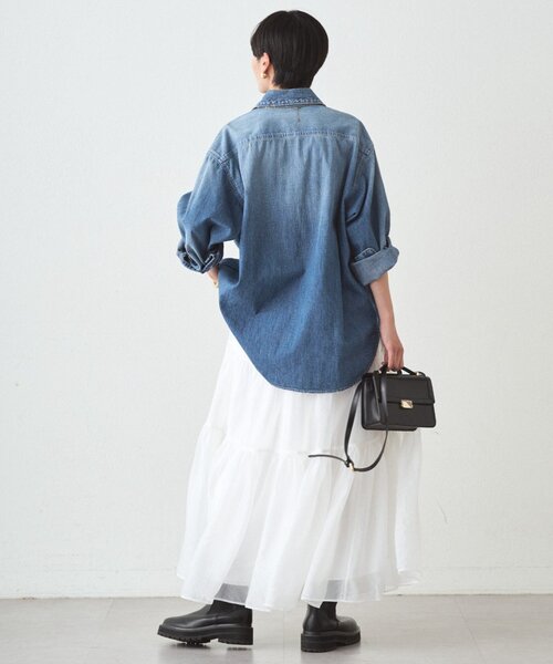 LOUNGEDRESS（ラウンジドレス）の「オーガンジーティアードスカート（スカート・レディース・オフホワイト・FREE）」の5枚目の写真