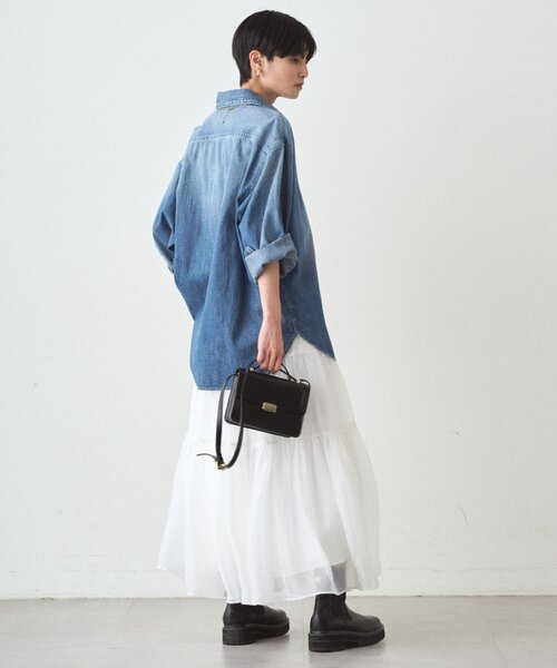 LOUNGEDRESS（ラウンジドレス）の「オーガンジーティアードスカート（スカート・レディース・オフホワイト・FREE）」の6枚目の写真