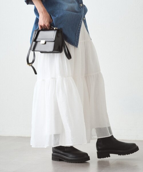 LOUNGEDRESS（ラウンジドレス）の「オーガンジーティアードスカート（スカート・レディース・オフホワイト・FREE）」の10枚目の写真