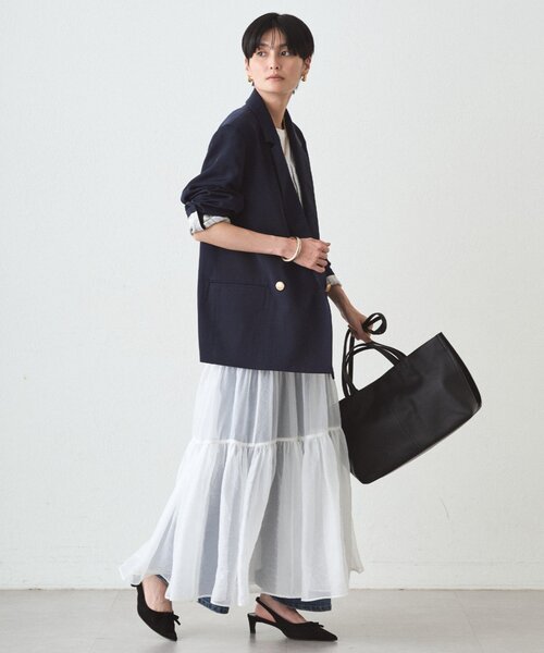 LOUNGEDRESS（ラウンジドレス）の「オーガンジーティアードスカート（スカート・レディース・オフホワイト・FREE）」の14枚目の写真