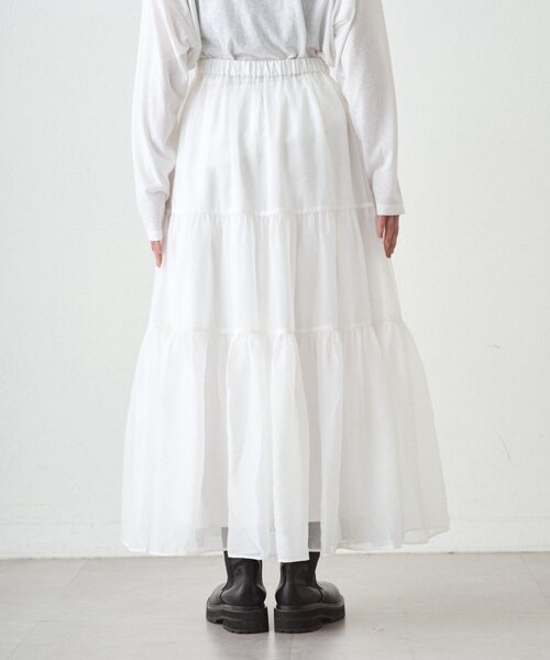 LOUNGEDRESS（ラウンジドレス）の「オーガンジーティアードスカート（スカート・レディース・オフホワイト・FREE）」の21枚目の写真