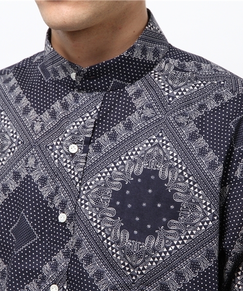 URBAN RESEARCH（アーバンリサーチ）の「UR TAILOR バンドカラーシャツ（シャツ/ブラウス・メンズ・ネイビー・MEDIUM/LARGE/SMALL）」の4枚目の写真