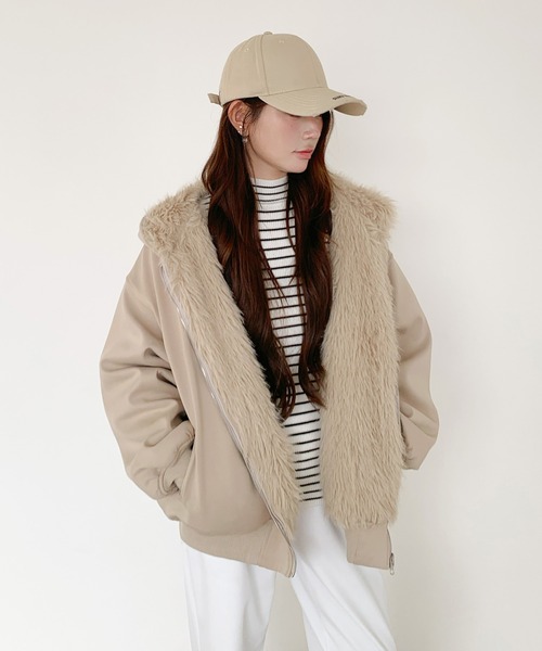 by LEGNA(バイレグナ)の「【2WAY】リバーシブルフェイクファーパーカー(その他アウター・レディース・モカ/グレー・LARGE/MEDIUM)」の17枚目の写真