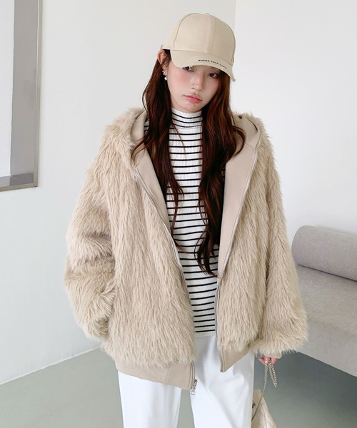 by LEGNA(バイレグナ)の「【2WAY】リバーシブルフェイクファーパーカー(その他アウター・レディース・モカ/グレー・LARGE/MEDIUM)」の21枚目の写真