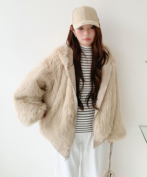by LEGNA(バイレグナ)の「【2WAY】リバーシブルフェイクファーパーカー(その他アウター・レディース・モカ/グレー・LARGE/MEDIUM)」の22枚目の写真