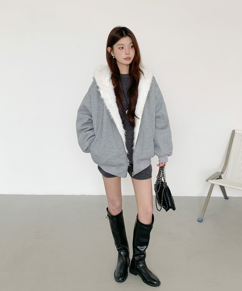 by LEGNA(バイレグナ)の「【2WAY】リバーシブルフェイクファーパーカー(その他アウター・レディース・モカ/グレー・LARGE/MEDIUM)」の9枚目の写真