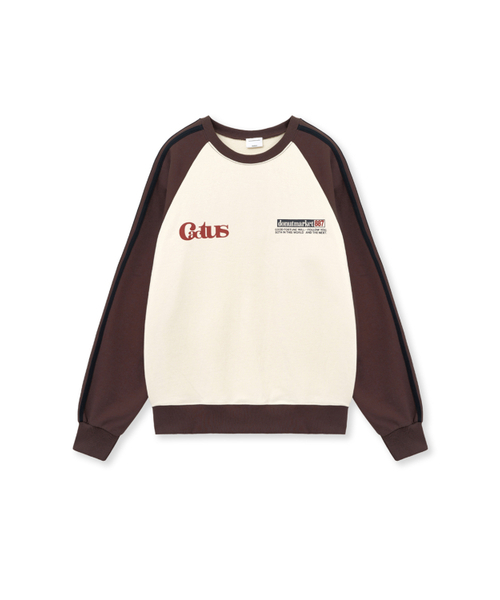 CACTUSDONUTMARKET(カクタスドーナツマーケット)の「Graphic Raglan Track Line Sweatshirt-Brown(スウェット・レディース・その他・MEDIUM/LARGE)」の2枚目の写真