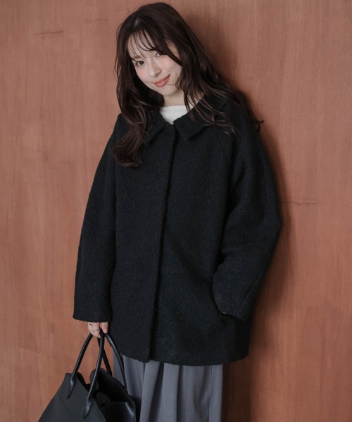 AMELY（エミリー）の「2WAYブークレーコート（その他アウター・レディース・ブラック/グレー/ベージュ/ブラウン・フリー）」の2枚目の写真