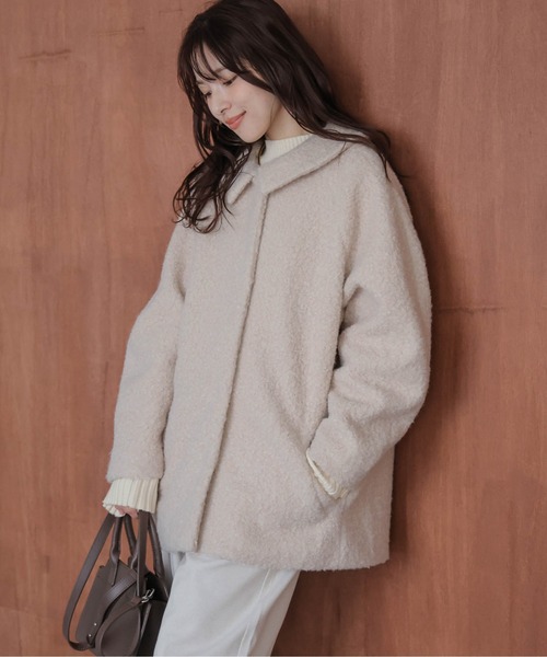AMELY（エミリー）の「2WAYブークレーコート（その他アウター・レディース・ブラック/グレー/ベージュ/ブラウン・フリー）」の22枚目の写真