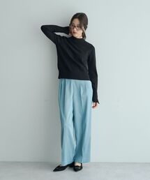 裏起毛サテンリラックスパンツ