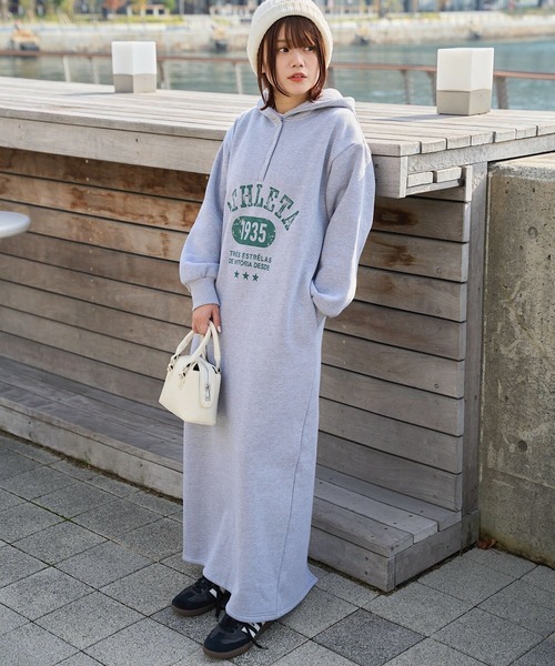 ATHLETA（アスレタ）の「［ athleta ］裏起毛スウェットフーディワンピース（ワンピース・レディース・アイボリー/ネイビー/杢グレー・M）」の15枚目の写真