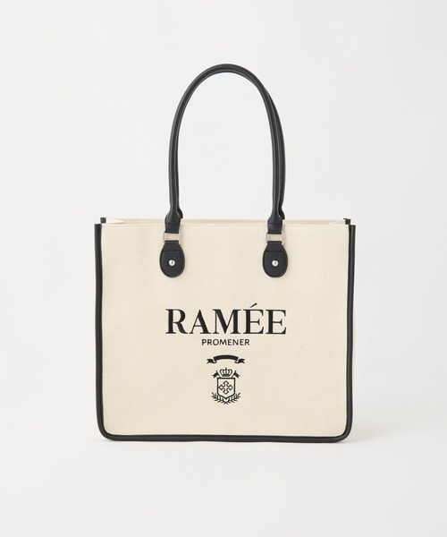 one after another NICE CLAUP(ワンアフターアナザーナイスクラップ)の「【WEB限定】刺繍入りトリミングトートバッグ(トートバッグ・レディース・ブラック/アイボリー/ホワイト系その他・FREE)」の2枚目の写真