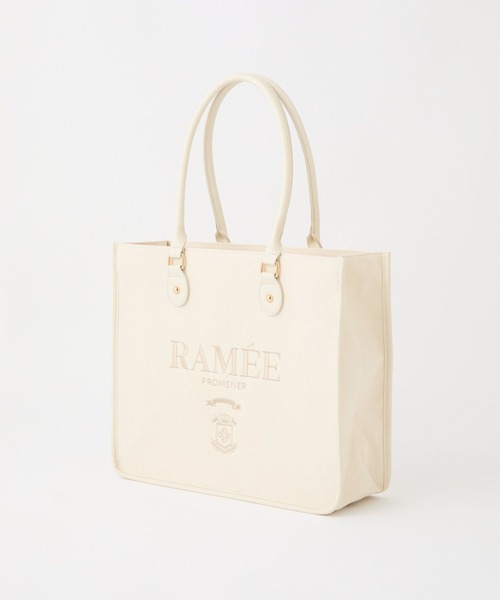 one after another NICE CLAUP(ワンアフターアナザーナイスクラップ)の「【WEB限定】刺繍入りトリミングトートバッグ(トートバッグ・レディース・ブラック/アイボリー/ホワイト系その他・FREE)」の9枚目の写真