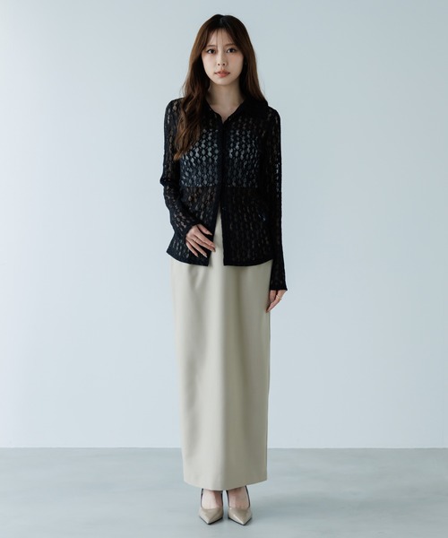 SENEE(セニー)の「front hook lace cardigan(フロントホックレースカーディガン)(カーディガン/ボレロ・レディース・アイボリー/ブラック・FREE)」の21枚目の写真