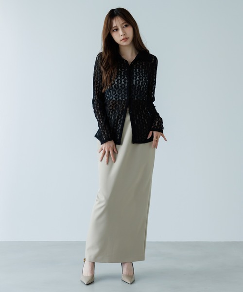 SENEE(セニー)の「front hook lace cardigan(フロントホックレースカーディガン)(カーディガン/ボレロ・レディース・アイボリー/ブラック・FREE)」の22枚目の写真
