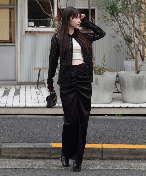 SENEE(セニー)の「front hook lace cardigan(フロントホックレースカーディガン)(カーディガン/ボレロ・レディース・アイボリー/ブラック・FREE)」の17枚目の写真