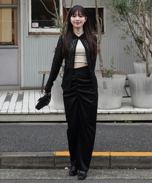 SENEE(セニー)の「front hook lace cardigan(フロントホックレースカーディガン)(カーディガン/ボレロ・レディース・アイボリー/ブラック・FREE)」の19枚目の写真